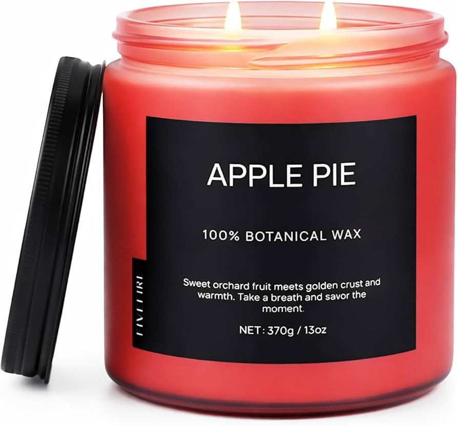 Apple Pie Home Scented Candles, 13oz Organic Soy Wax, 76-Hour Clean Burning, Natural Candles Non ... | Amazon (US)