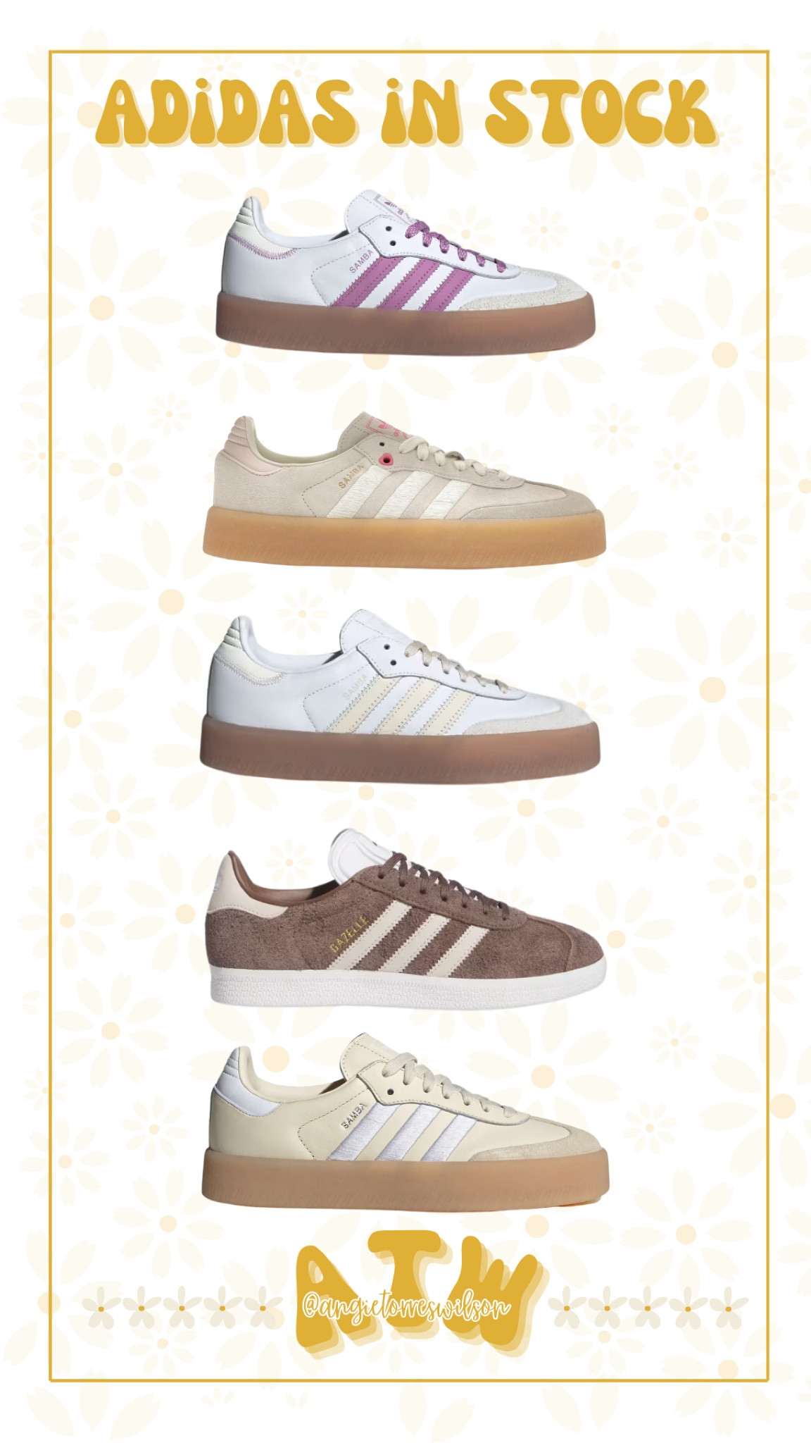 Found these cute adidas all in stock! I suggest sizing down a half size—especially in Gazelles 💕

#LTKShoeCrush #LTKStyleTip #LTKTravel