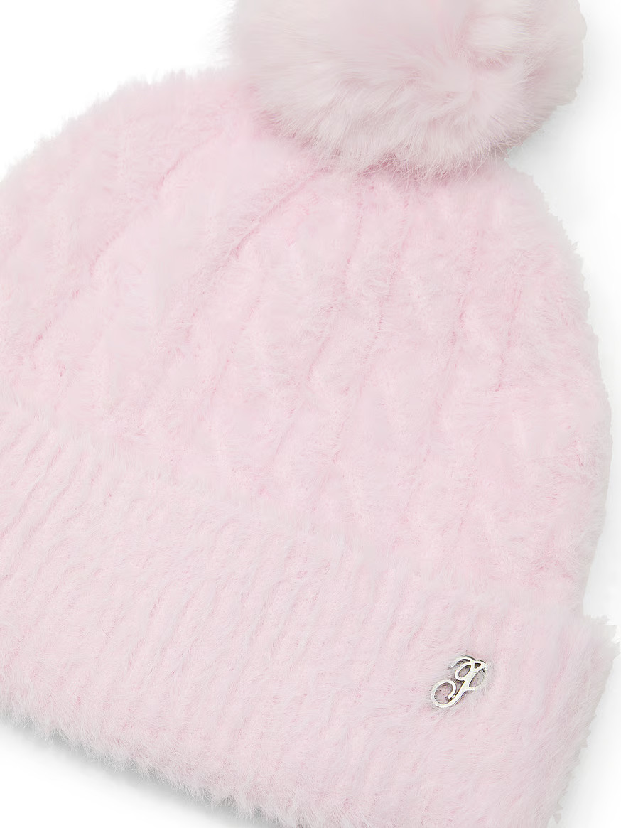 Buy Fuzzy Feels Beanie, Pink Tulip - Order Hats online - PINK US | Victoria's Secret (US / CA )