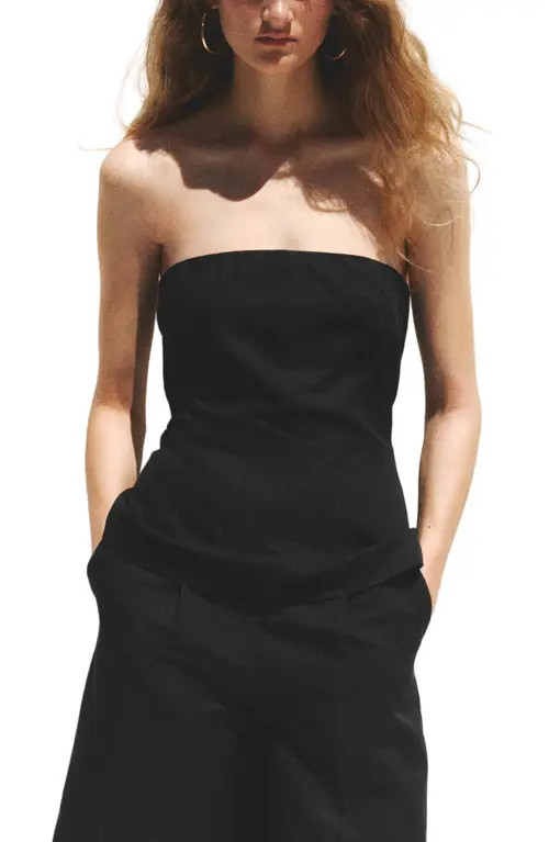 MANGO Bandeau Top in Black at Nordstrom, Size X-Small | Nordstrom