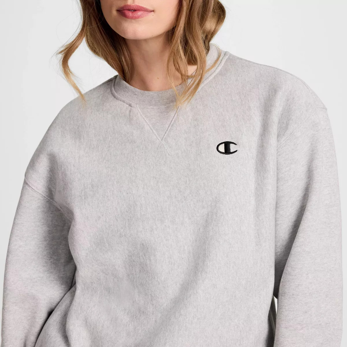 Champion Women's Fleece Crewneck Sweatshirt - Heather Gray M | Target