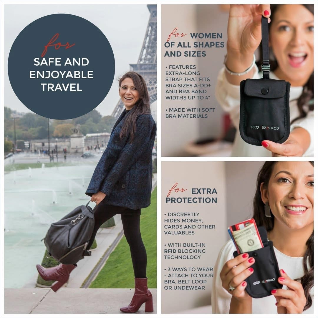🚨 BACK IN STOCK 🚨Our Compass Rose Secret Bra Wallet is officially back! 🎉

Back in 2008, my grandma and I were on our first trip to Europe - a whirlwind 10-day tour. On Day 2, the tour group left us behind at the train station. Our bags, our purses,  and even our passports were still on the bus. 😱
We didn’t have phones. We didn’t know the local language. No one at the train station spoke English. Everything inside the station was closed, and we felt completely alone.

By some miracle we caught the Air France office staff right as they were closing. They kindly let us use their phone to call the tour company only to find out:
 ☑️ The tour director never did a headcount
 ☑️ They had no idea we were missing
 ☑️ They refused to come back for us

As we’d never traveled outside of North America this was a terrifying experience, especially for my grandmother. Suddenly, her eyes perked up as she remembered that she’d snuck some money and a credit card inside her SHOE!!! Her forward thinking saved us. We made it to Amsterdam that night, exhausted, shaken, but safe. 

From that moment on, I never traveled without a backup. My grandma gave me a tiny bra pouch that came with me around the world and inspired the Compass Rose Secret Bra Wallet.

It’s not just a place to hide extra cash and cards. It’s a lifeline and a quiet little piece of security that gives you peace of mind no matter where you are.

Because no matter how much you plan, travel can be unpredictable.
But now… you can feel prepared. ✈️💪

🖤 In memory of my fierce and clever grandma, who taught me how to be both overly cautious and yet somehow adventurous.

#travelsmart #travelaccessories #secretbrawallet #compassrosetravel #travelstories #traveltips #womenwhotravel


#LTKTravel