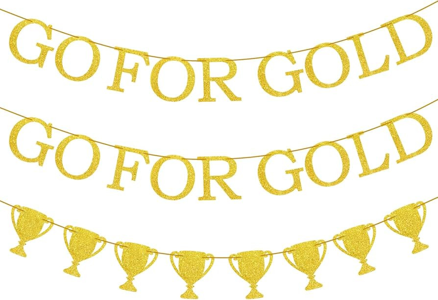 3Pcs Golden Shiny Banner Sports Party Decorations - Champion Banners for Themed Events | Amazon (US)