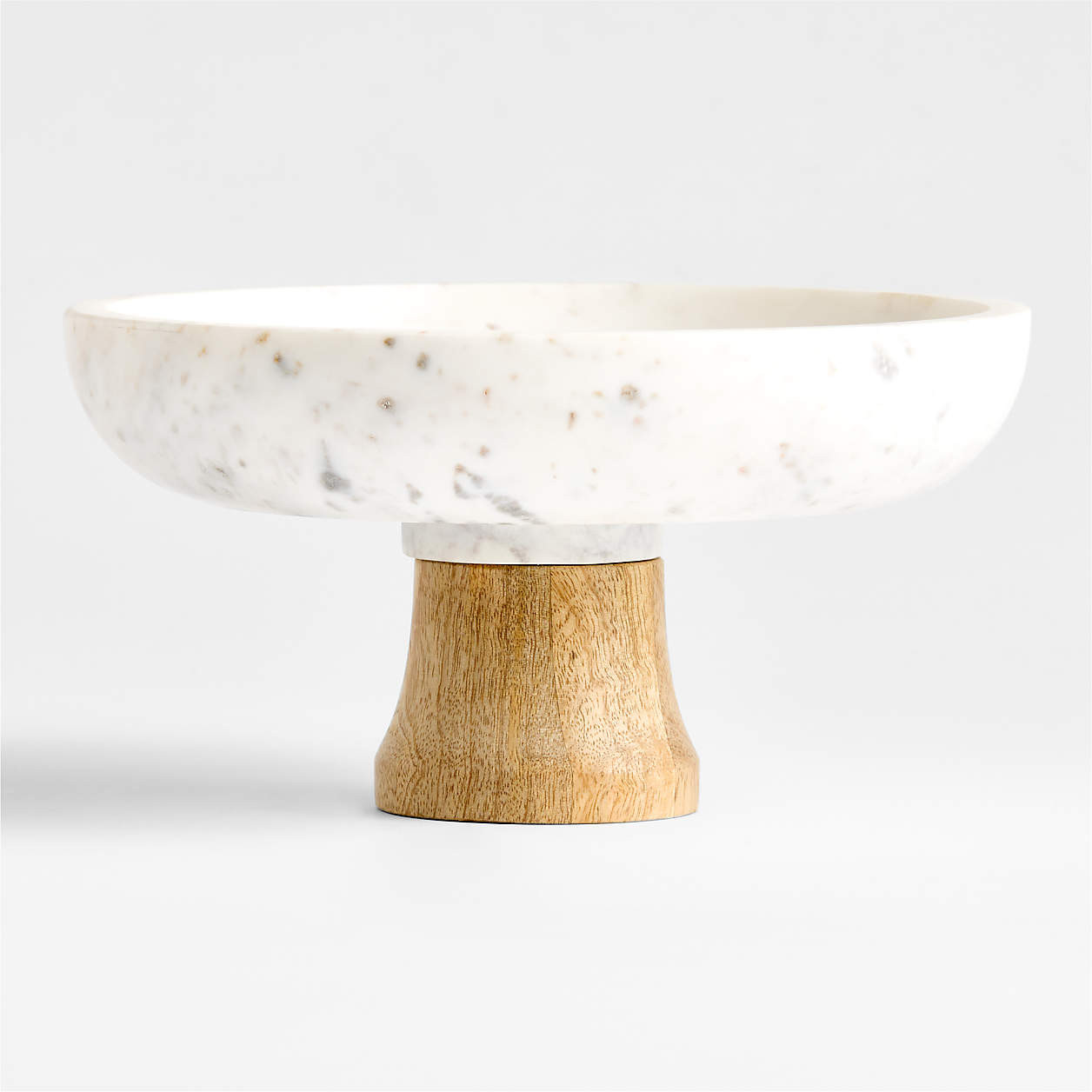 Wood and Marble Footed Fruit Bowl + Reviews | Crate & Barrel | Crate & Barrel