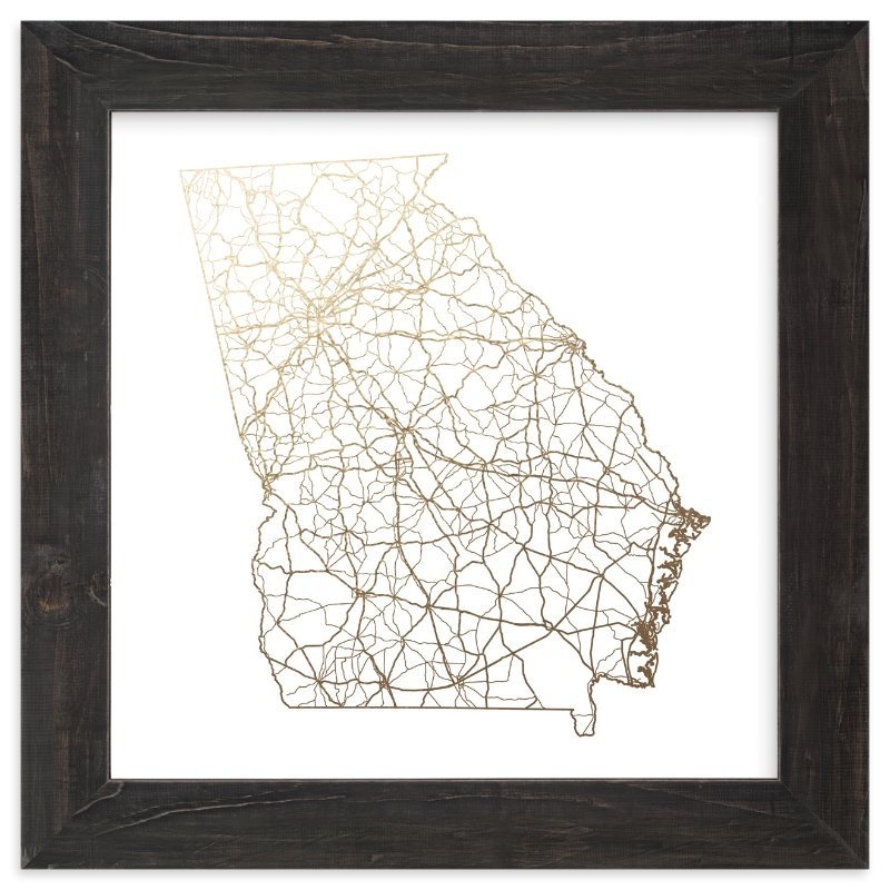 "Georgia Map" - Foil-pressed Art Print by GeekInk Design. | Minted