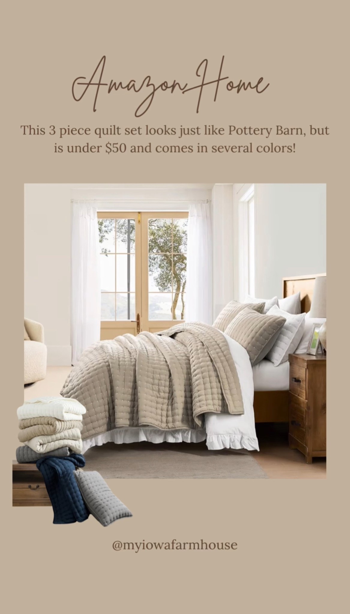 This three-piece quilt set from Amazon looks so expensive, but is under $50 for the king size. This is definitely a great Pottery Barn dupe!

#LTKFindsUnder50 #LTKHome