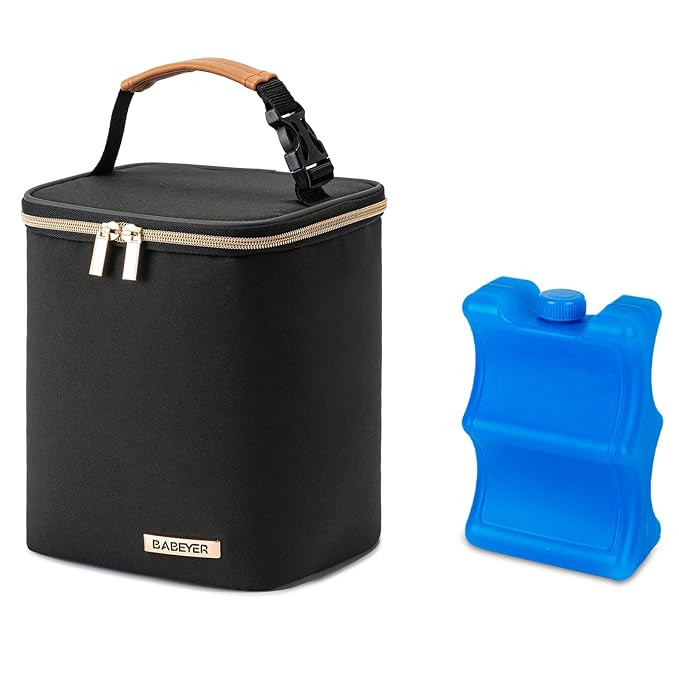 Breastmilk Cooler Bag with Ice Pack Fits 4 Baby Bottles Up to 9 Ounce, Baby Bottle Cooler Bag Sui... | Amazon (US)