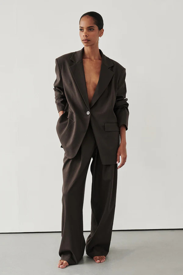 EDEN BITTER CHOC TAILORED PANT | DISSH