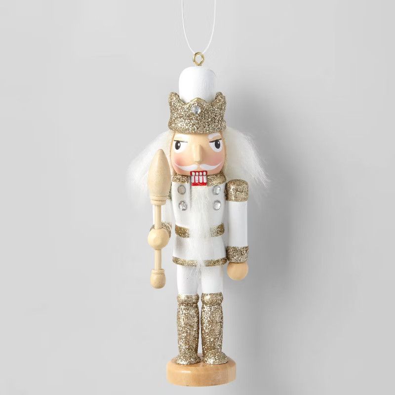 Nutcracker Christmas Tree Ornament White/Gold - Wondershop™ | Target