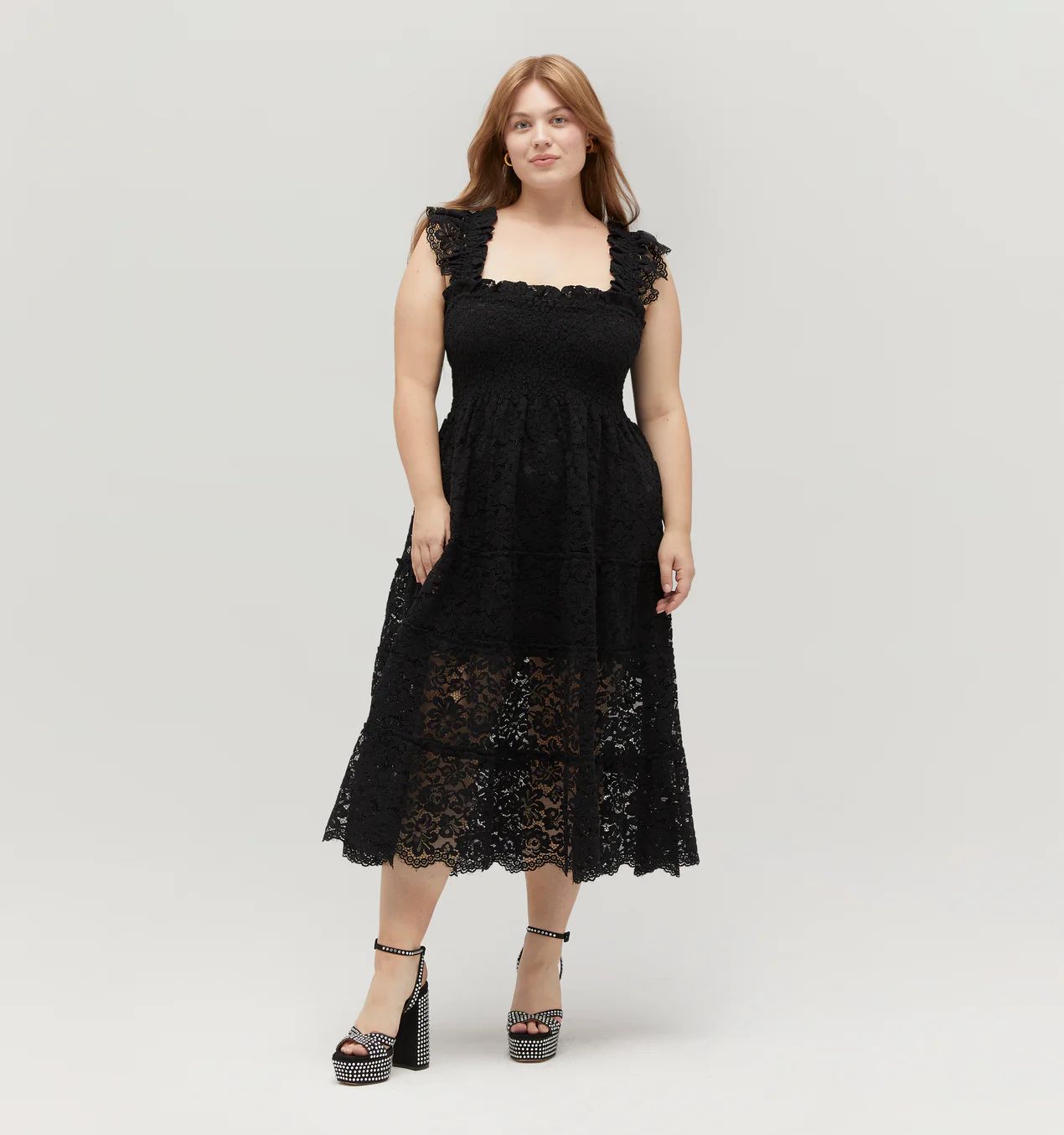 The Lace Ellie Nap Dress - Black Lace | Hill House Home