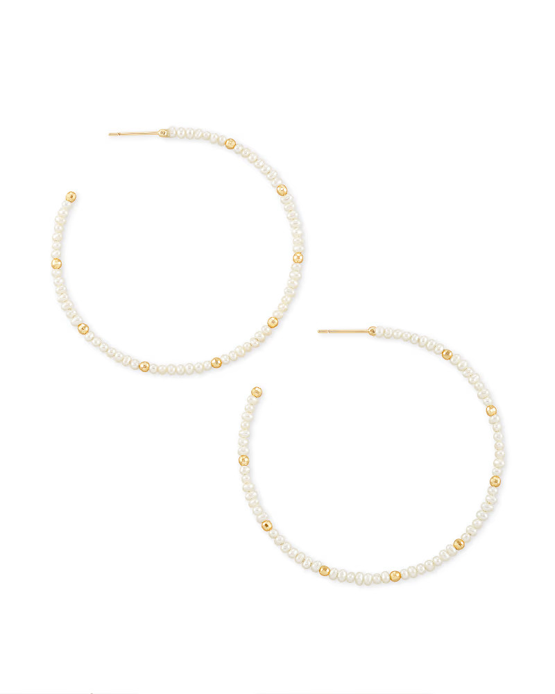 Scarlet Gold Hoop Earrings in White Pearl | Kendra Scott | Kendra Scott