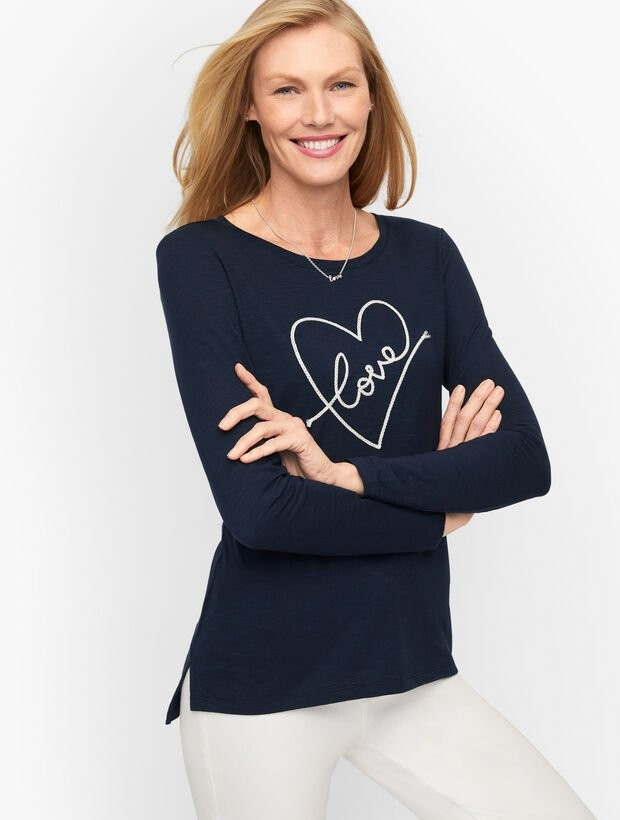 Crewneck Tee - Rope Heart | Talbots