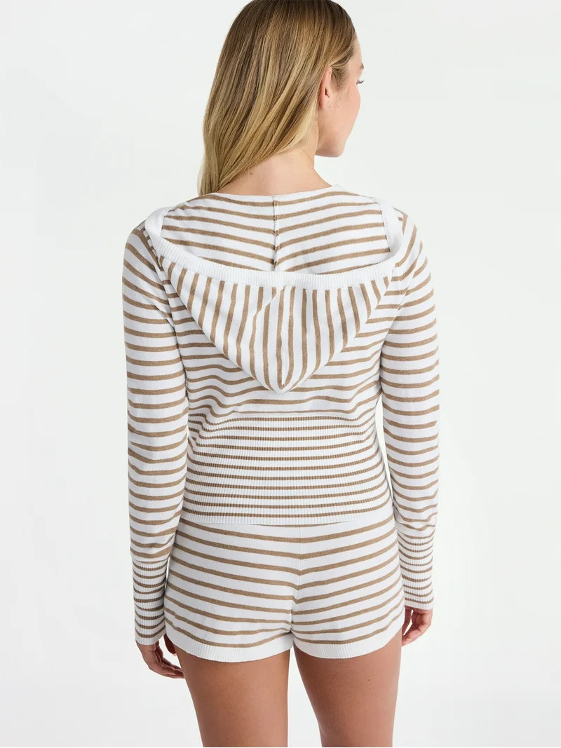 No Boundaries Sweater Hoodie and Shorts Set, 2-Piece, Women’s | Walmart (US)