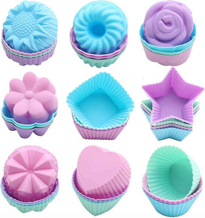 To encounter Silicone Cupcake Liners, Reusable Silicone Baking Cups, Non Stick Muffin Liners, 9 S... | Amazon (US)