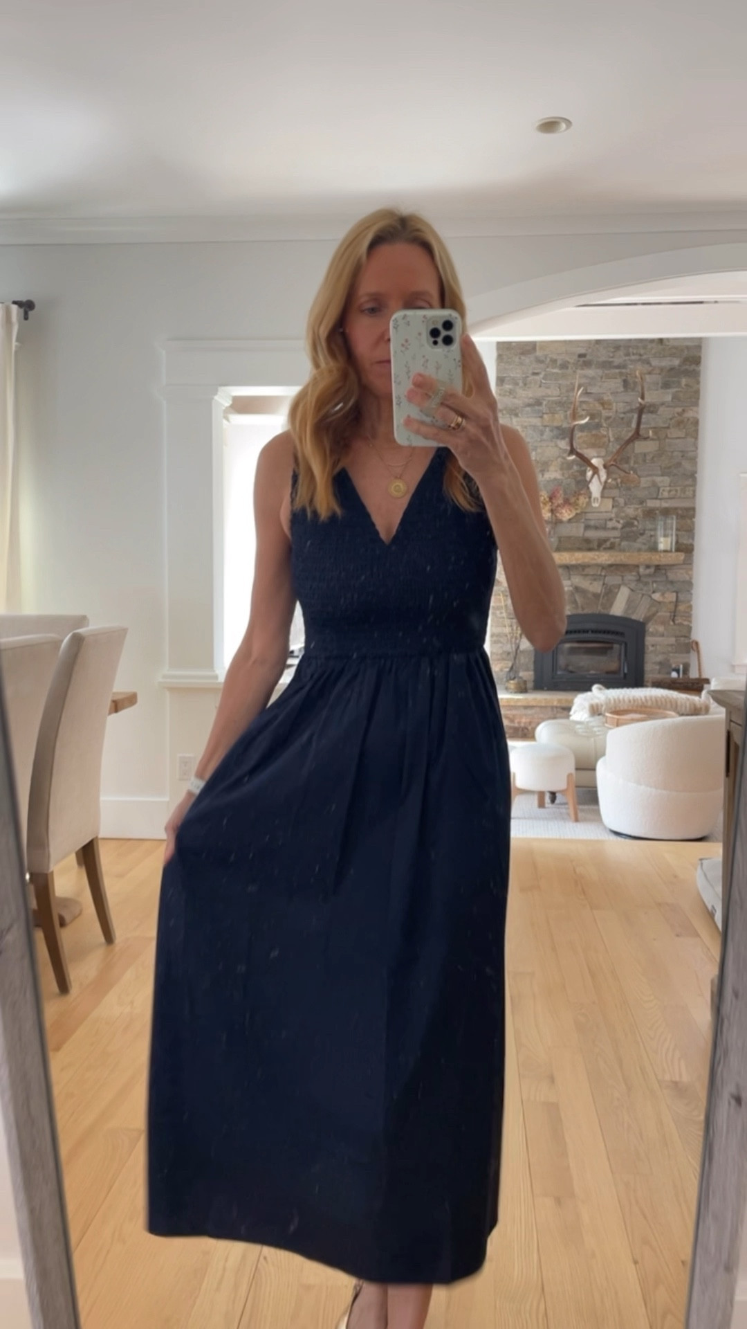 Feeling elegant in my favorite brand! This stunning navy dress was a the sweetest gift and is now a new favorite in my wardrobe. 
✨💙 
Wearing the xs

#LTKOver40 #LTKSeasonal #LTKStyleTip