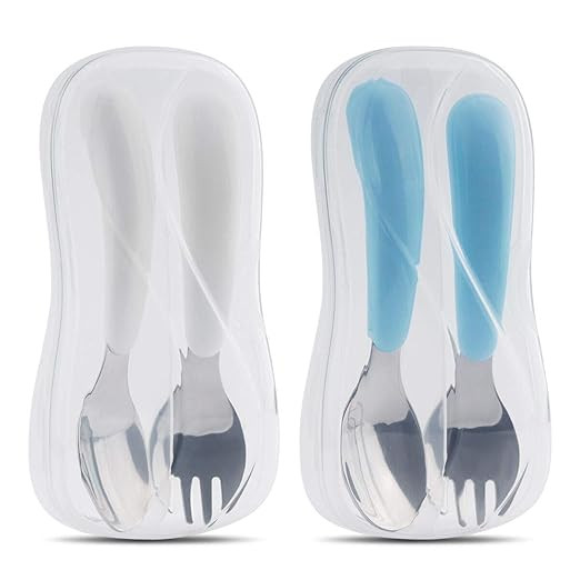 Toddler Utensils, Kirecoo 2 Set Stainless Steel Baby Fork and Spoon Silverware Set, Perfect for S... | Amazon (US)