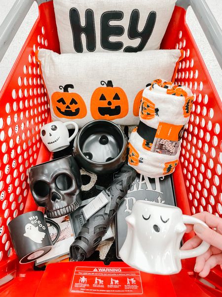 Halloween haul at Target 
Hey boo pillow 
Hey boo door mat 
Skull decor 
Ghost mug 
And more 

#LTKhome #LTKSeasonal