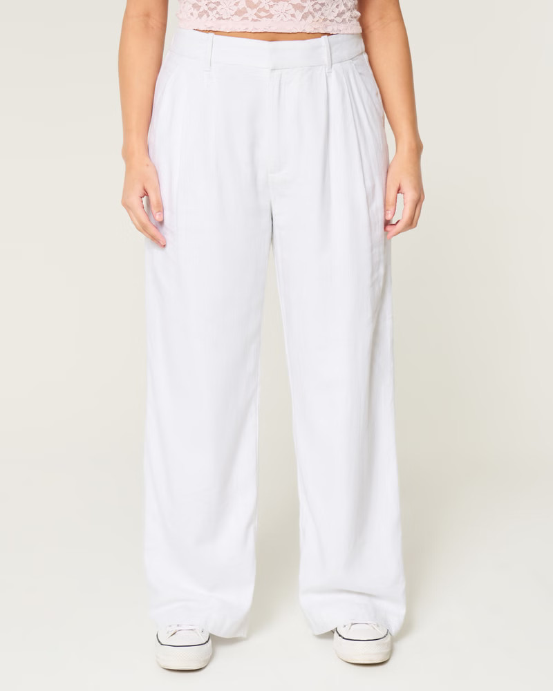 Hollister Livvy Ultra High-Rise Linen-Blend Wide-Leg Pants | Hollister (US)