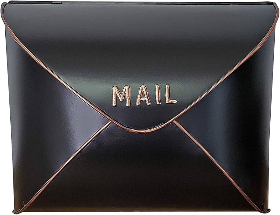 NACH Envelope Wall Mounted Metal Mailbox, Maximum Rust Protection, Black and Copper, Wall Mount M... | Amazon (US)