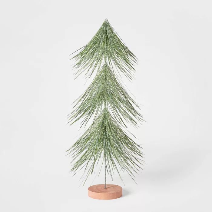 18in Unlit Tinsel Christmas Tree Decorative Figurine Green - Wondershop™ | Target