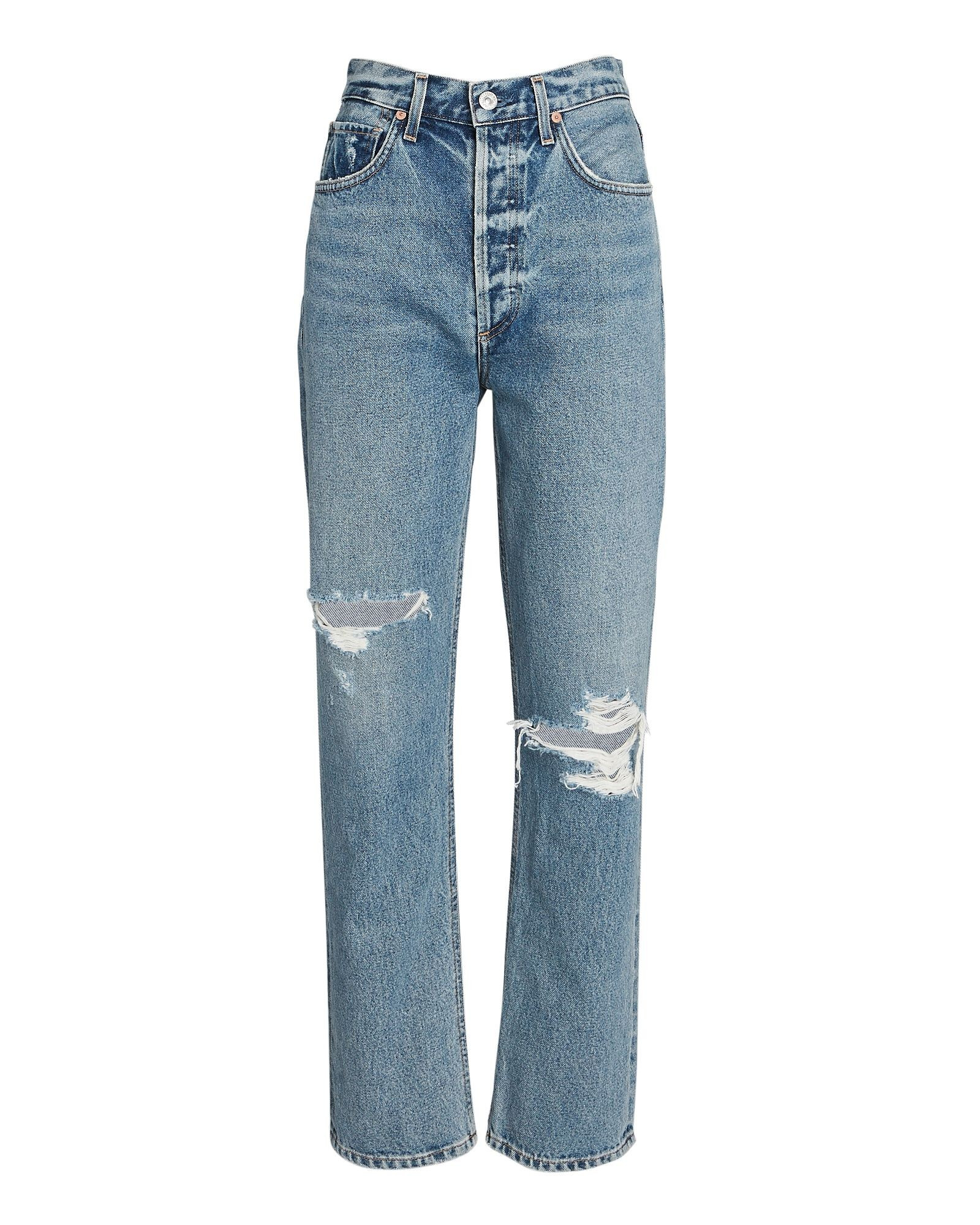 Sabine Distressed Straight-Leg Jeans | INTERMIX