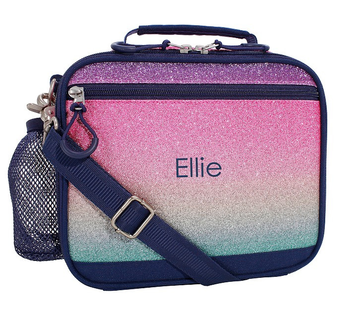 Mackenzie Rainbow Ombre Sparkle Glitter Adaptive Lunch Box | Pottery Barn Kids
