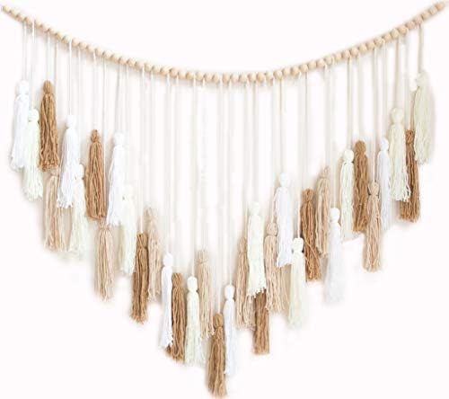 Decocove Macrame Wall Hanging - Large Macrame Wall Hanging with Wood Beads - Bohemian Wall Decor for | Amazon (US)