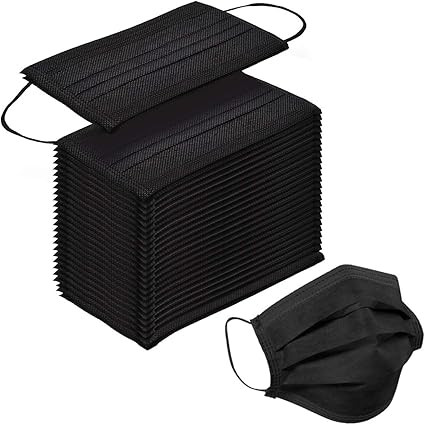 100 Pack Disposable Face Masks with Elastic Ear Loop,Breathability Comfort-Black | Amazon (US)