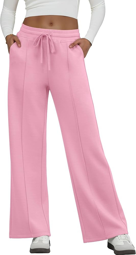 GRECERELLE Sweatpants Women Wide Leg High Waisted Baggy Pants Drawstring Workout Active Joggers L... | Amazon (US)