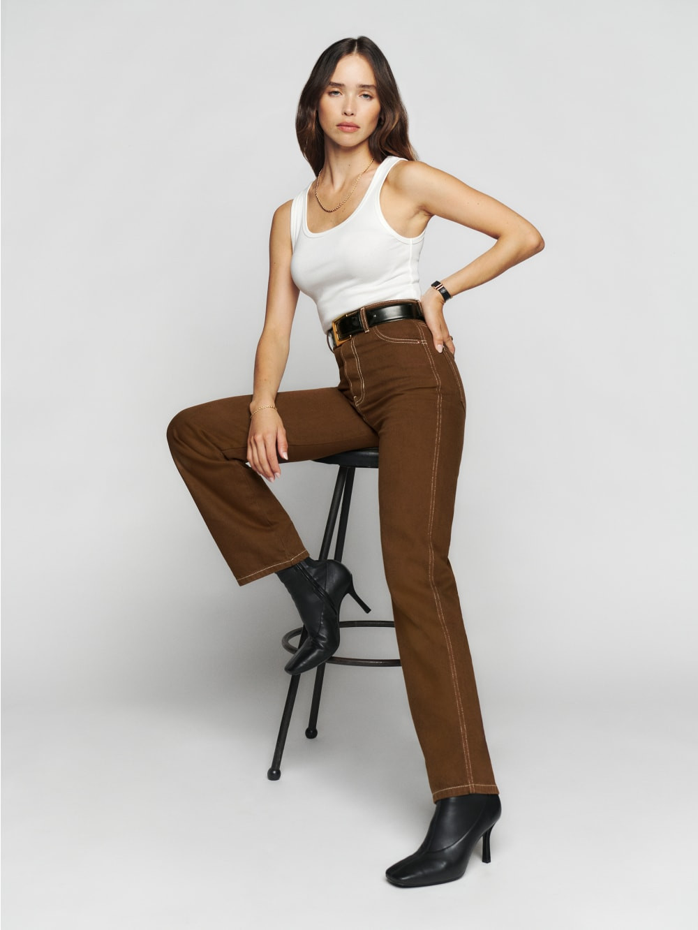 Cowboy High Rise Straight Jeans | Reformation (Global)