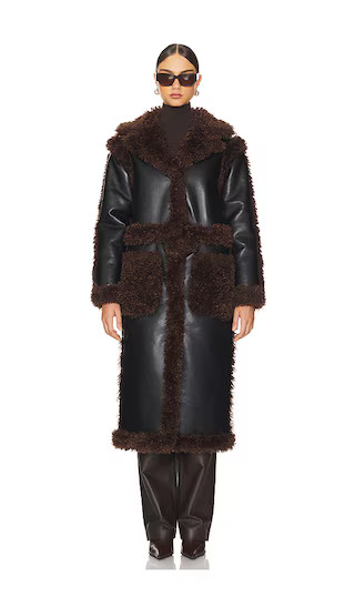 Adriano Coat in Black & Brown | Revolve Clothing (Global)
