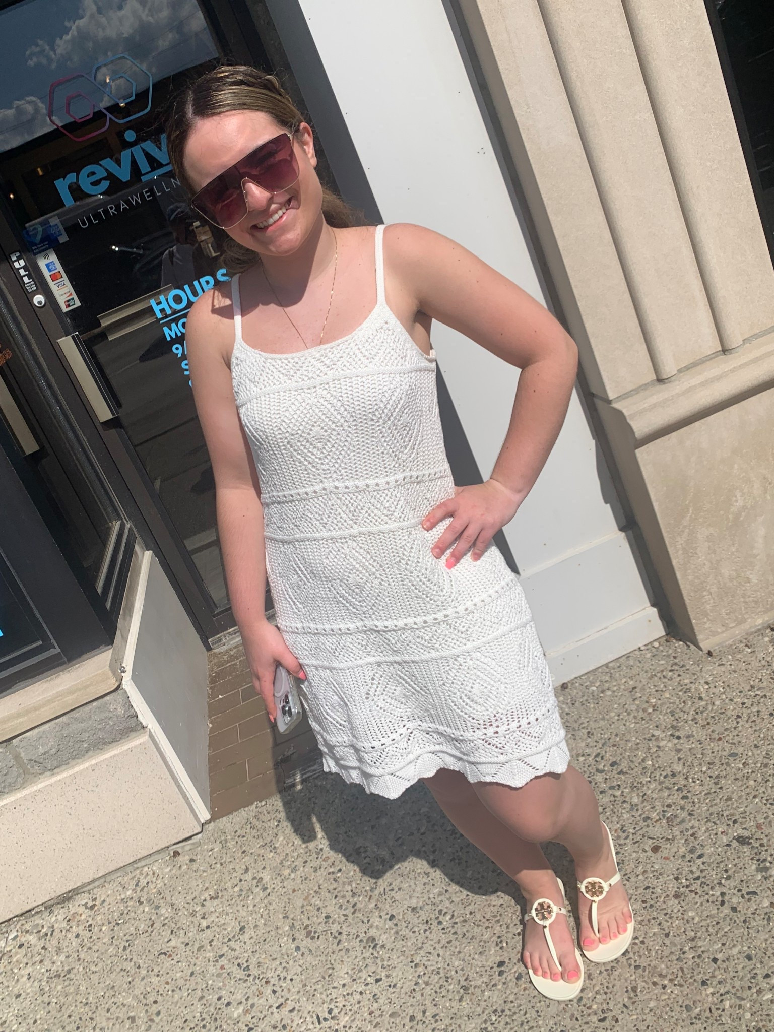 Easy summer outfit. Cute for graduation parties or even as a swimsuit coverup. 

Dress is currently on sale! 

#graduationdress #graduationparty #senior #classof2025

#LTKFindsUnder50 #LTKPetite