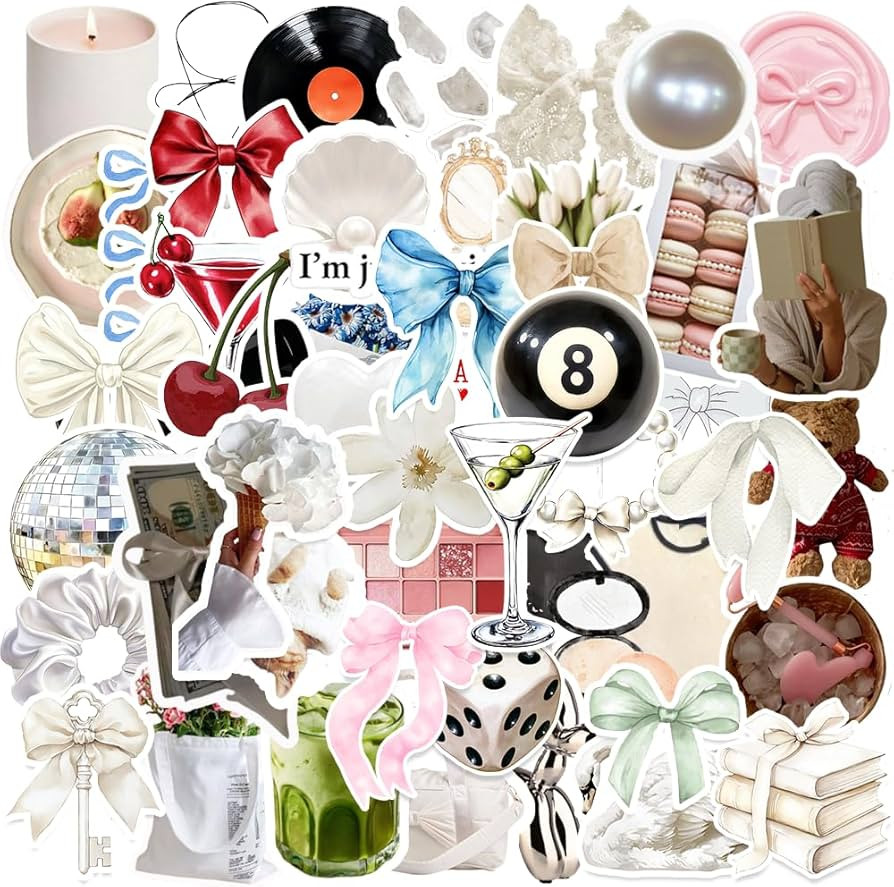 100PCS Aesthetics Stickers,Clean Girl Aesthetic Stickers Self Care Matcha Decals,Waterproof Vinyl... | Amazon (US)