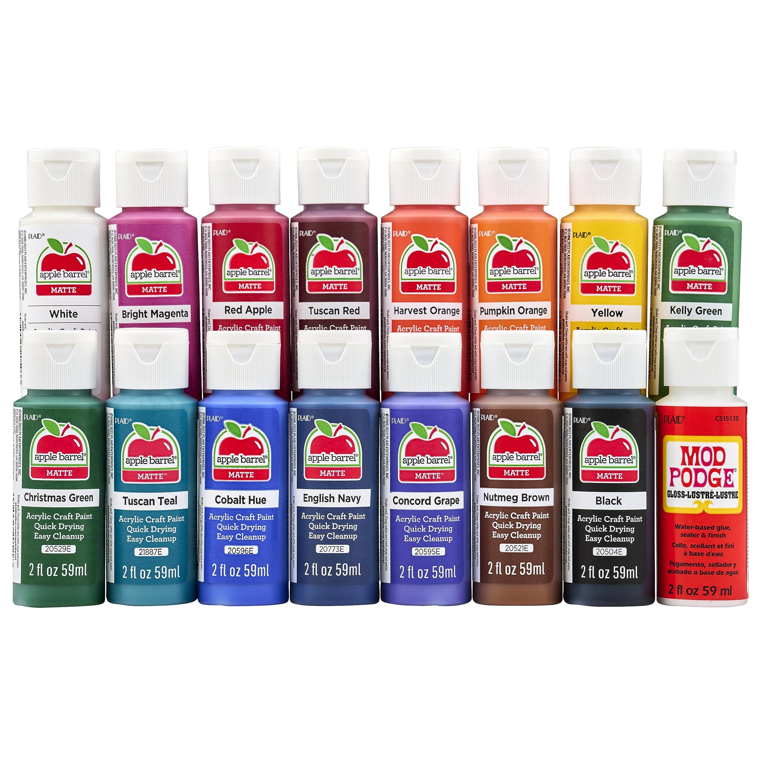 Apple Barrel Fall Colors Kit, 16 Piece Set Includes 15 Acrylic Craft Paints and 1 Mod Podge Gloss... | Amazon (US)
