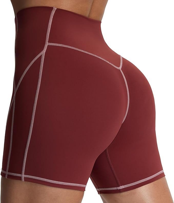 Aoxjox Lexi Lined Workout Biker Shorts for Women Tummy Control High Waisted Exercise Athletic Gym... | Amazon (US)