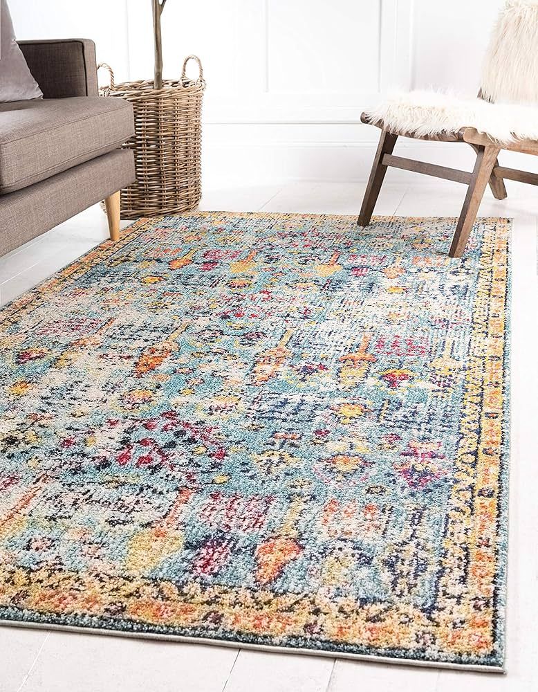 Unique Loom Monterey Collection Vintage Bohemian Inspired with Distressed Tribal Design Area Rug,... | Amazon (US)