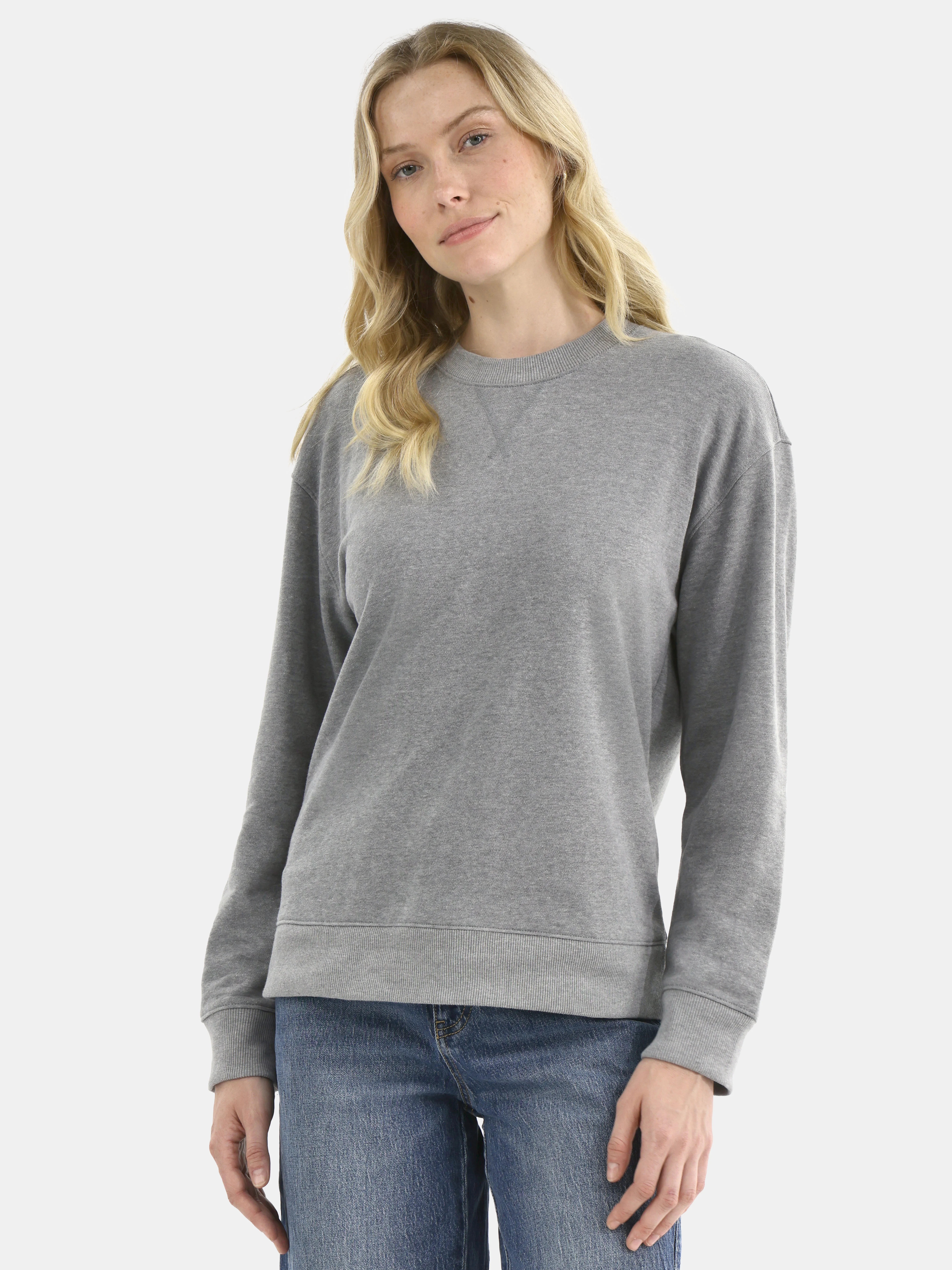 Time and Tru Women's and Women's Plus Crewneck Sweatshirt with Long Sleeves, Sizes XS-4X | Walmart (US)