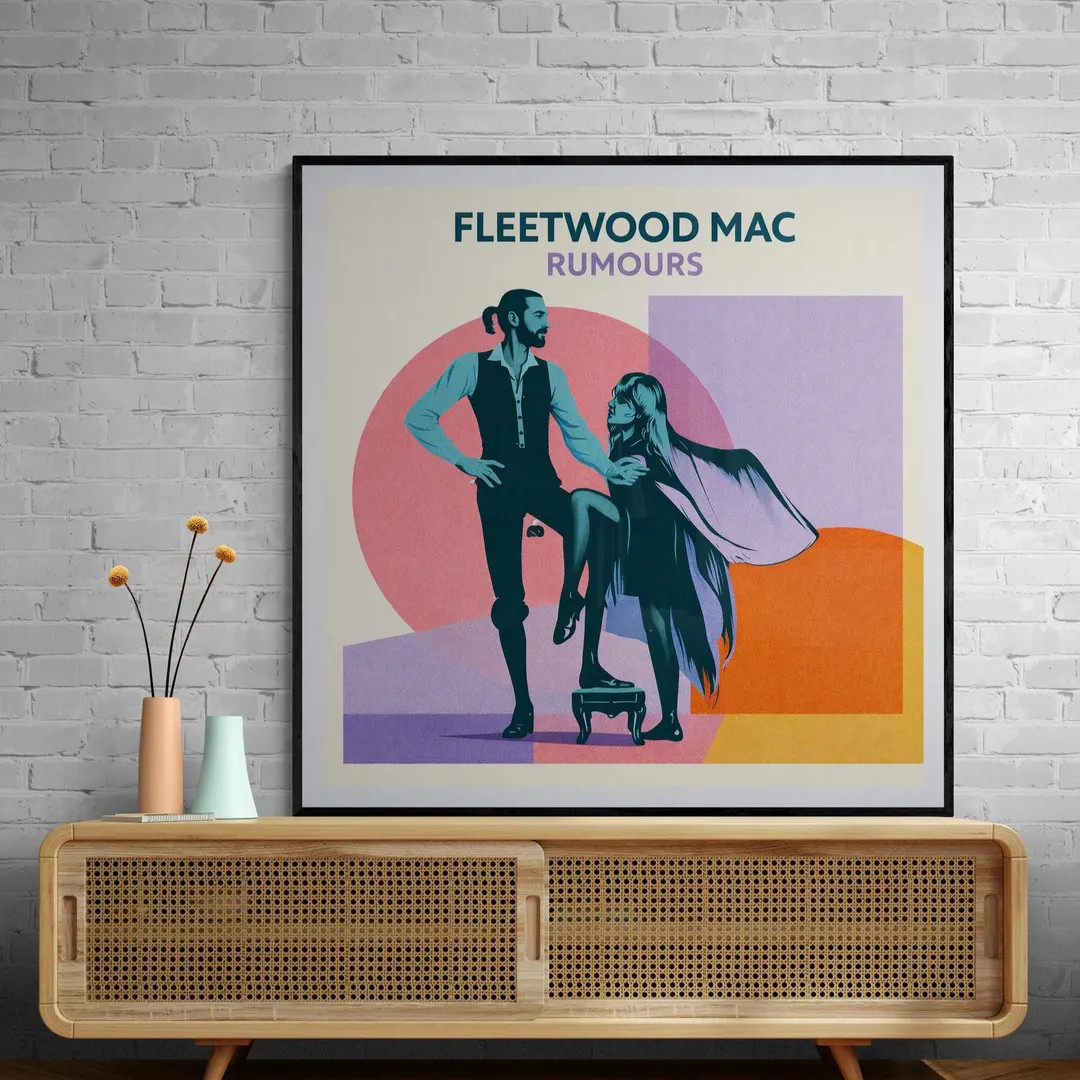 Fleetwood Mac Rumours Inspired Art Print | Stevie Nicks & Mick Fleetwood Wall Art | Iconic Album ... | Etsy (US)