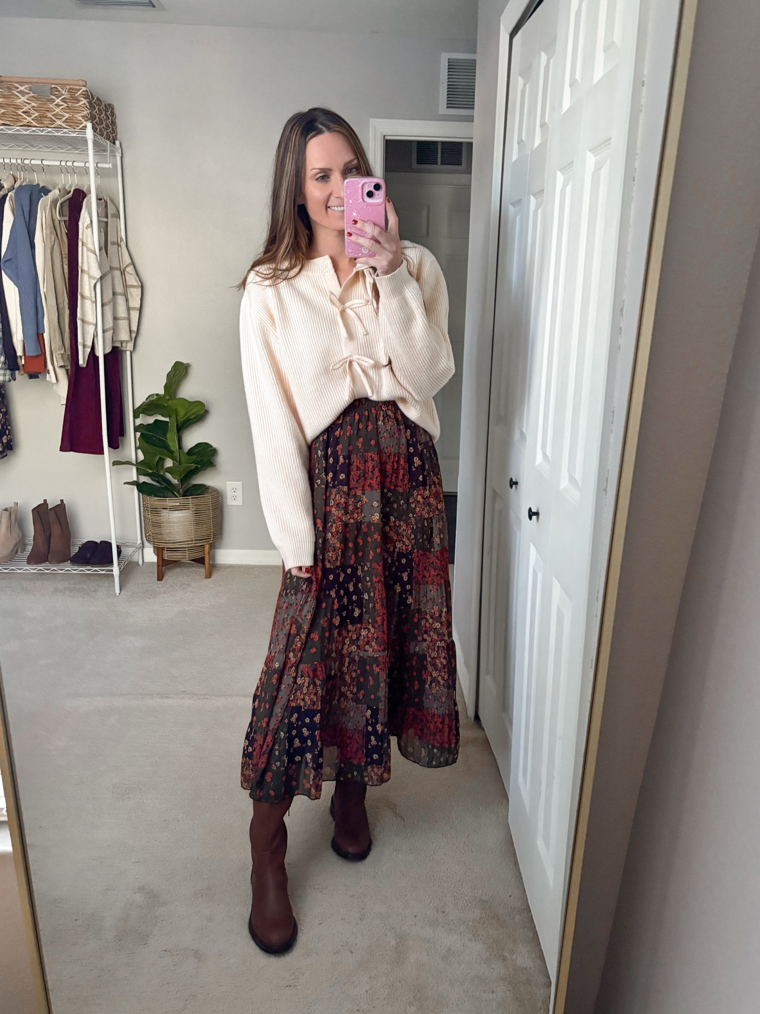 what I wore to church! ☺️

Amazon outfit idea 
**sizing:
•Bow cardigan sweatshirt: fits tts, medium but I should’ve got a small
•floral skirt: small, fits tts
•brown tall riding boots: 8.5, fit tts

#amazonfashion #amazonoutfit #amazonfinds

#LTKFindsUnder50 #LTKStyleTip #LTKSeasonal