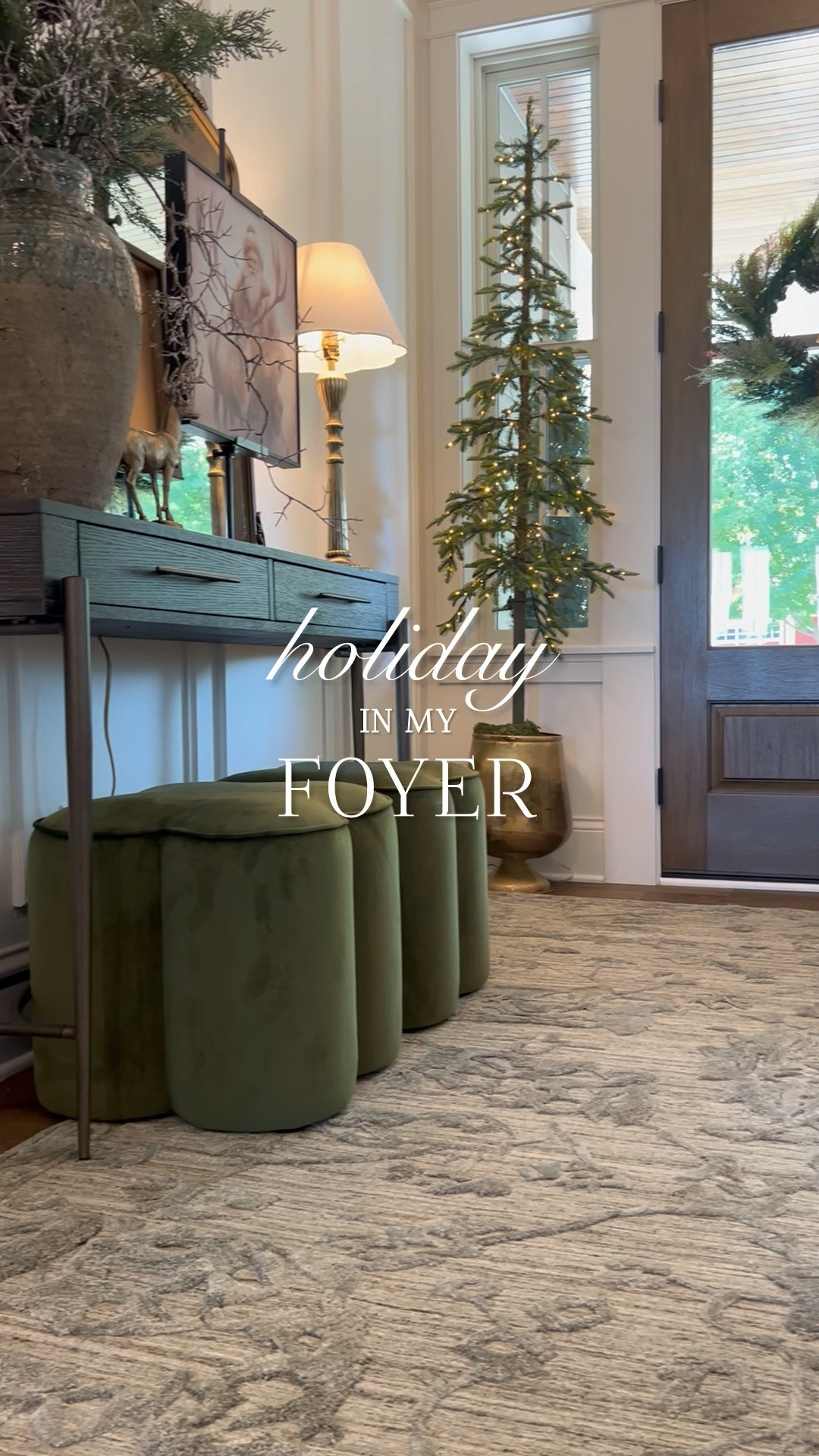 Sharing a little holiday inspo today. I found a few new holiday items for my foyer. Check out my new rug, wreath and decor. And I’m loving my skinny trees in these brass planters!     

#LTKSaleAlert #LTKHome #LTKSeasonal #LTKHome #LTKSeasonal #LTKFindsUnder50