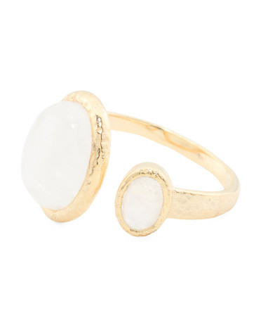 Made In India 14kt Gold Plated Moonstone Open Ring | TJ Maxx