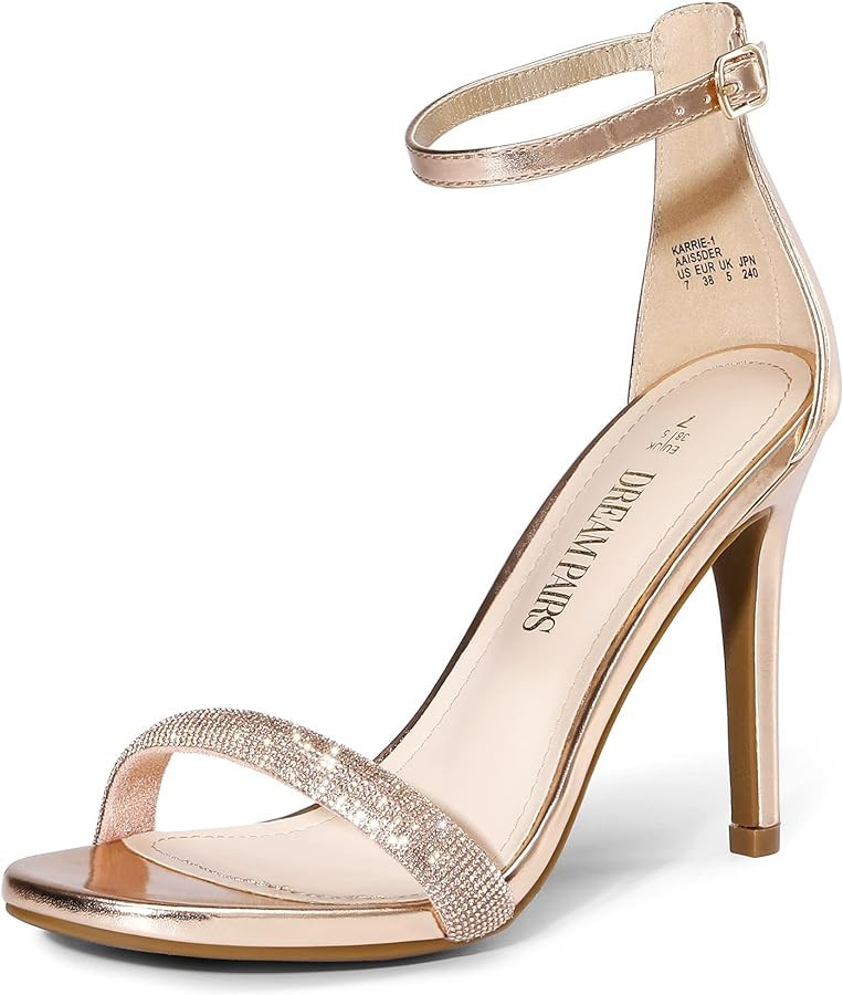 DREAM PAIRS Women's Open Toe High Heels Stiletto Heeled Sandals Sexy Dressy Shoes | Amazon (US)
