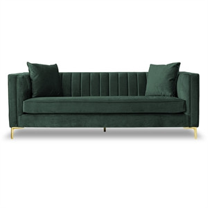 Mid Century Modern Kali Green Velvet Sofa | Cymax