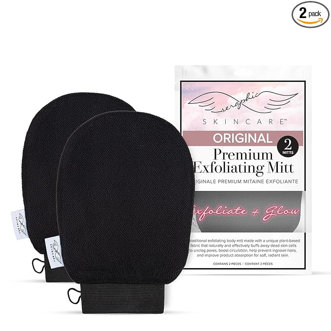 Original Premium Exfoliating Mitt for Body (2pc) – 100% Vegan Viscose Traditional Body Scrub Gl... | Amazon (US)