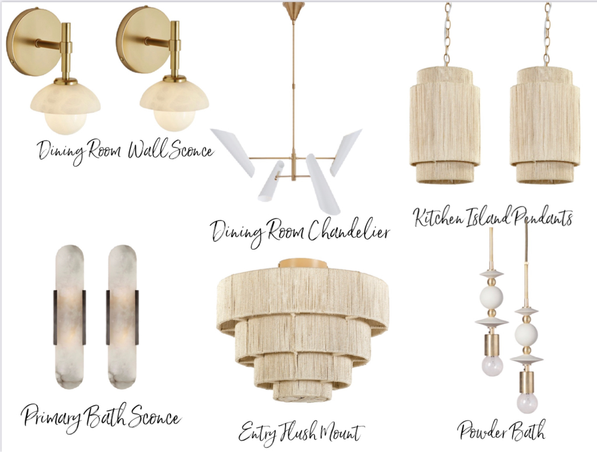 Modern coastal interior lighting selections ✨