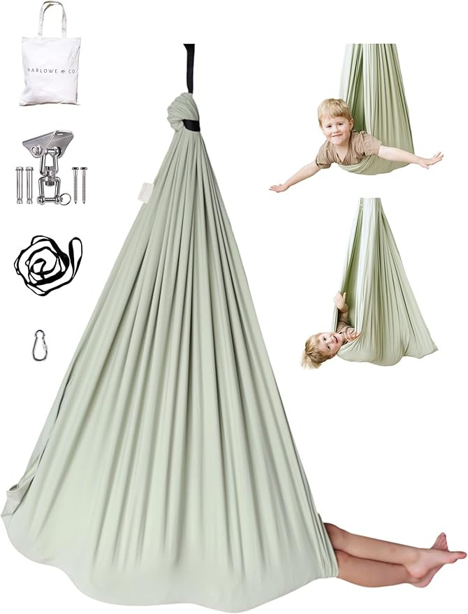 Marlowe & Co Indoor Outdoor Double Layer Cotton Sensory Compression Swing, Special Needs Therapy ... | Amazon (US)