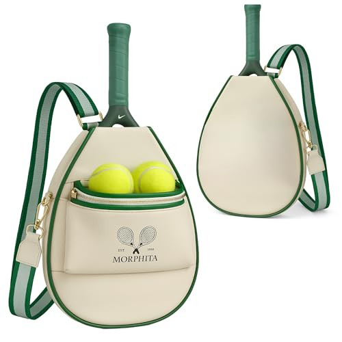 Morphita Women’s Padel & Pickleball Bag – Luxury Racket Purse with Paddle Pocket, Adjustable Strap, & Gold Hardware – Court-to-Café Style Tote | Amazon (US)
