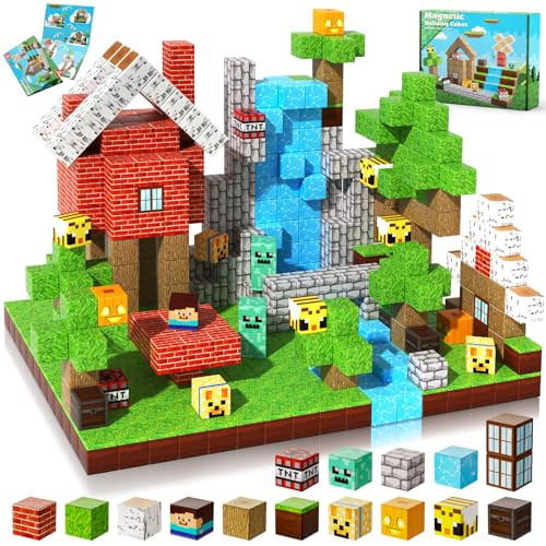 Magnetic Blocks-100PCS Magnetic Building Blocks, Magnetic Tiles Kids Build Cubes 2025 Upgraded STEM Game Toys, Christmas Birthday Gifts for Boys & Girls Ages 3+ | Amazon (US)