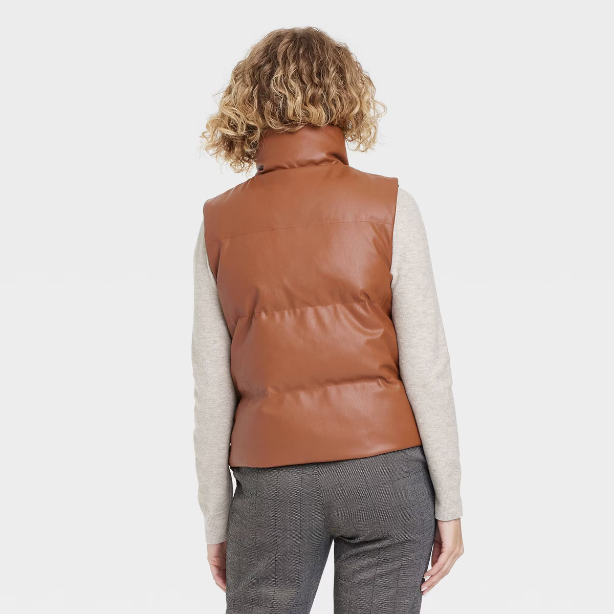 Women's Faux Leather Puffer Vest - A New Day™ | Target