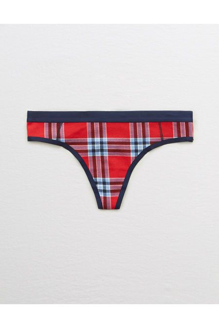 Aerie Cotton Thong Underwear Women's True Rinse S | American Eagle Outfitters (US & CA)